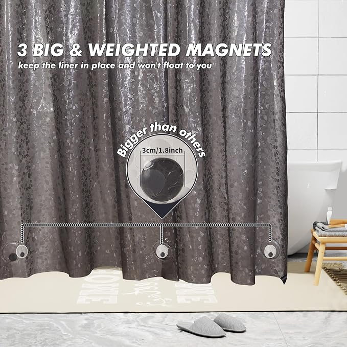 Bostofy Waterproof Shower Curtain Liner EVA 8G - Image 5