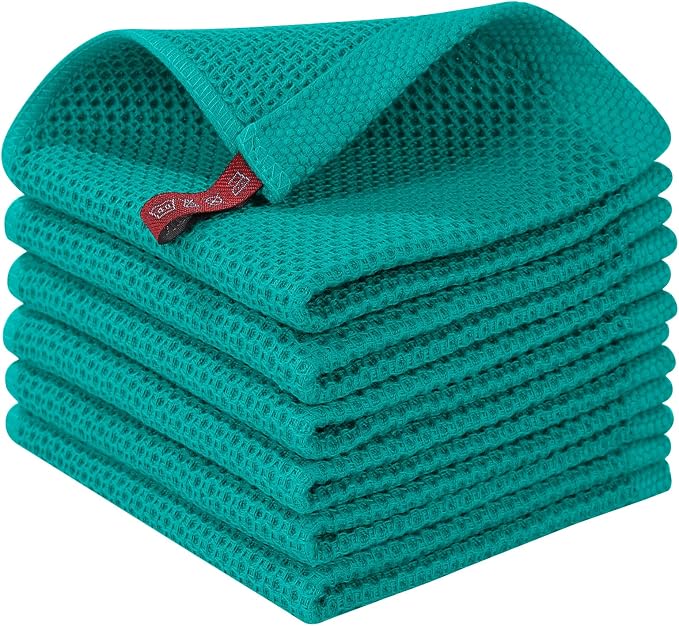 Homaxy 100% Cotton Waffle Weave Kitchen Dish Cloths, Ultra Soft Absorbent Quick by Homaxy
