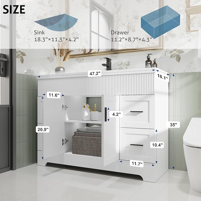 eclife 48" Bathroom Vanities Sink Combo - Image 2