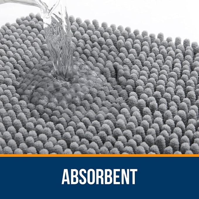 OLANLY Toilet Rugs U-Shaped 20x20, Extra Soft Absorbent Chenille Contour - Image 4