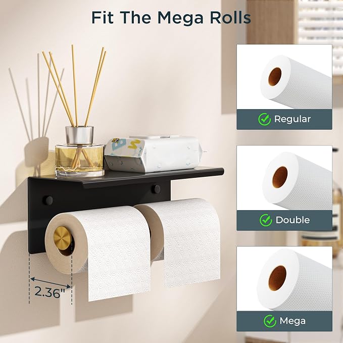 FORIOUS Double Toilet Paper Holder - Image 2