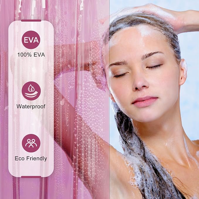 AmazerBath Pink Shower Curtain Liner - Image 5