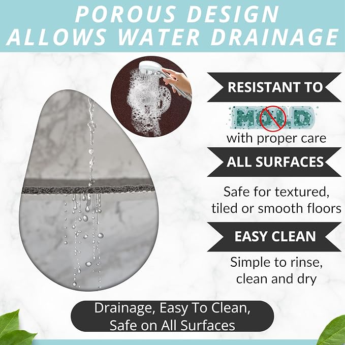 ENKOSI Loofah Non-Slip Shower Mat & Bath Mat – Soft Cushioned Comfort – No - Image 4
