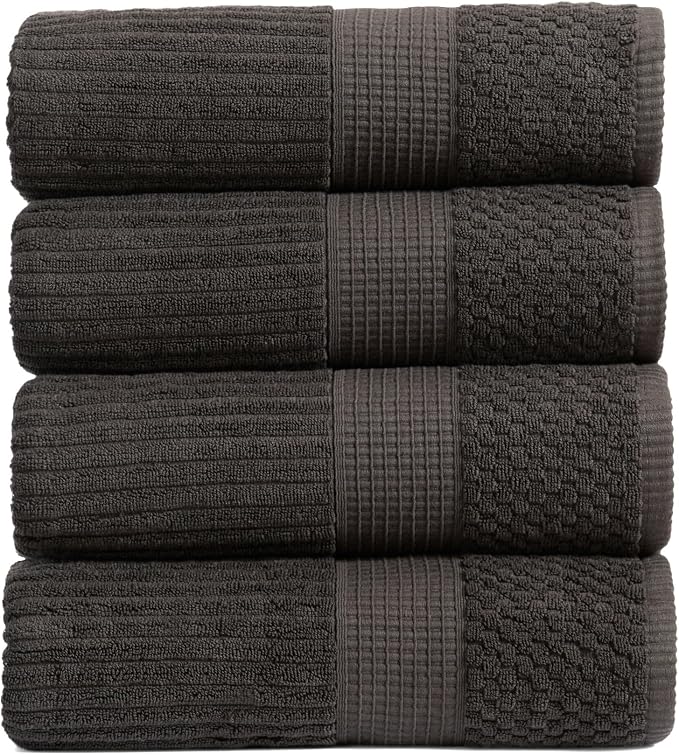 Springtree Home 100% Cotton Bath Towel Set of 4 | Super Soft & Absorbent by SpringtreeHome