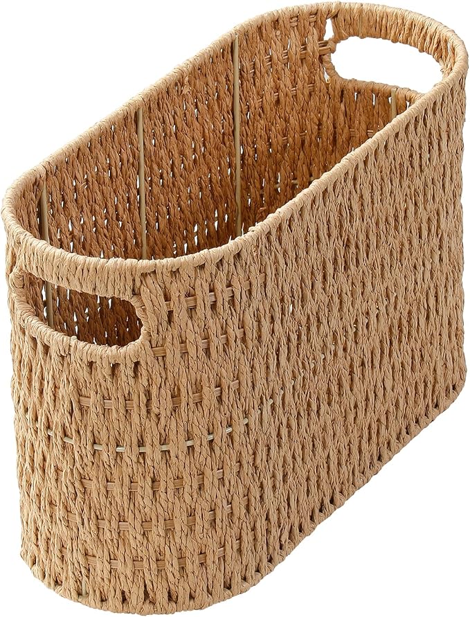 Paper Rope Basket for Toilet Paper Storage, Hand-Woven Wicker Basket for by WEAVECOMFORTINTOEVERYCORNER