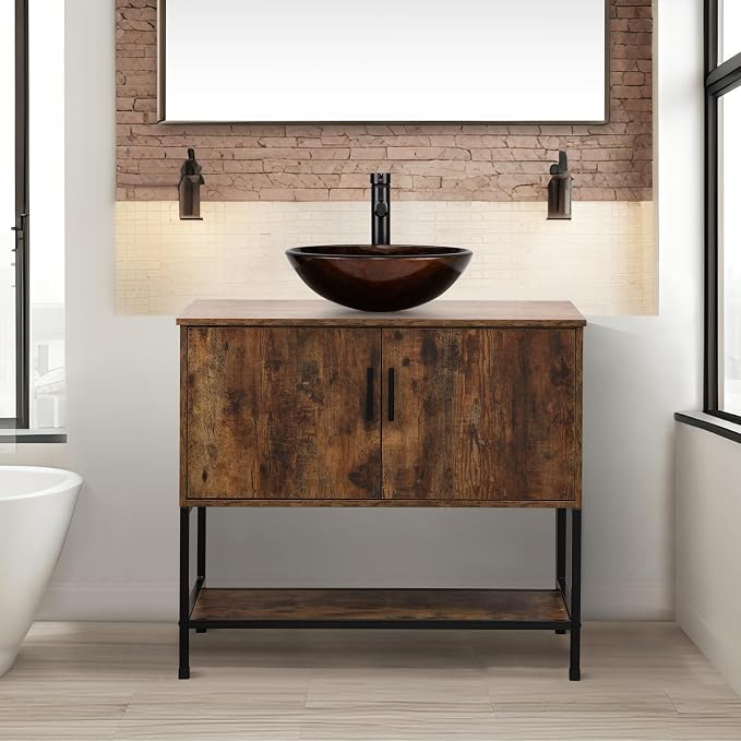UEV Rustic Brown 36" Bathroom Vanity by YourHomeExcellentVendor