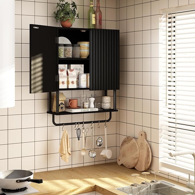 RUSTOWN Fluted Bathroom Wall Cabinet - Image 4