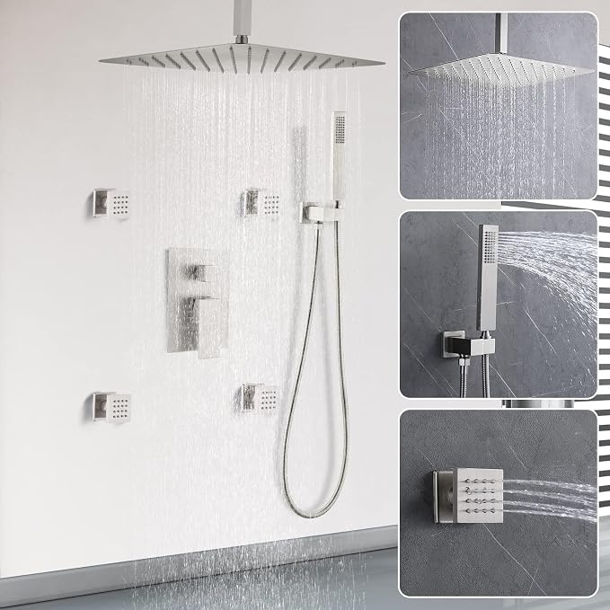 Enga Rain Shower System with Body Jets, All Metal Multiple Shower Head System - Image 9
