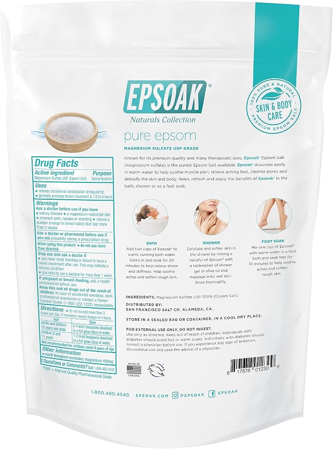 Epsoak Epsom Salt 4 lbs. USP Magnesium Sulfate - Image 6