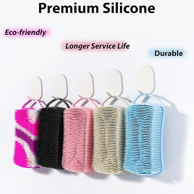 2 PC Silicone Body Scrubber, 2 in 1 Exfoliating Shower Bath Scrubber, Soft - Image 4