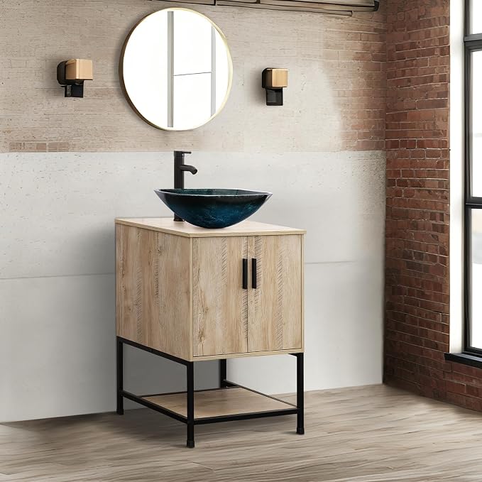 UEV 24" Bathroom Vanity, Oak Color Bathroom Vanity Set - Image 3