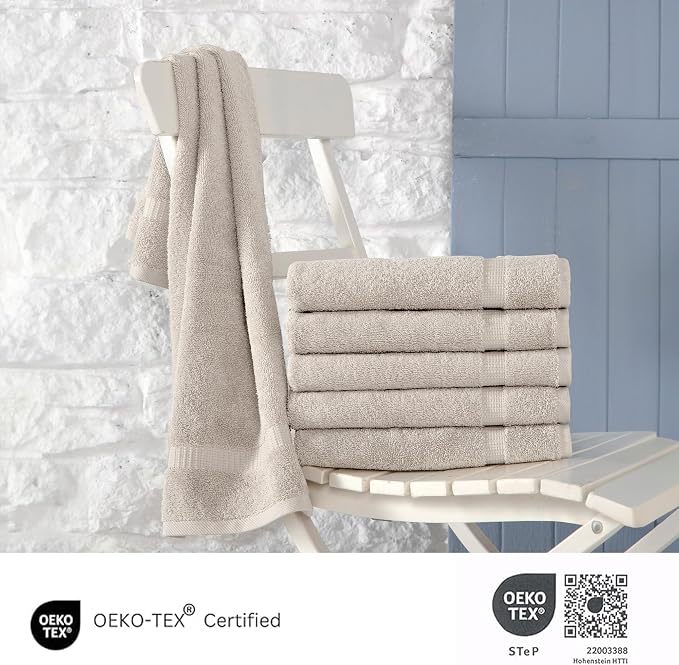 SALBAKOS 100% Turkish Cotton Hand Towel Set of 6 16x30 inch | Heirloom Quality - Image 4