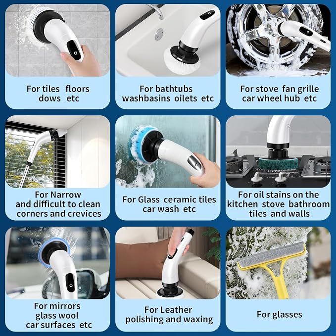 Rechargeable Electric Spin Scrubber, Waterproof Power Cleaner - Image 6