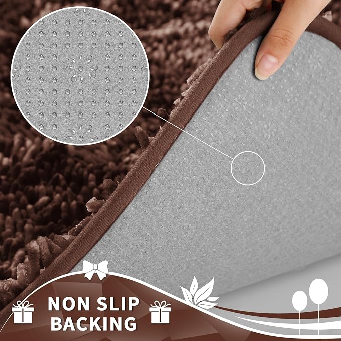 Yimobra Toilet Rugs U Shaped Washable, Extra Thick Soft Absorbent Chenille - Image 5