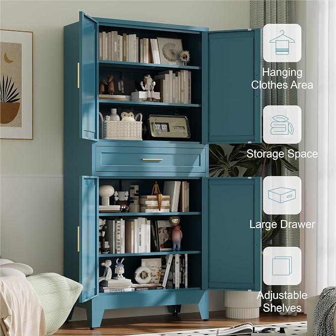 71" Tall Metal Storage Cabinet - Image 6