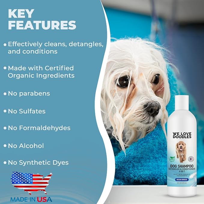 We Love Doodles 2 PACK Pet Rubber Bath Brush and Dog Shampoo - Image 6