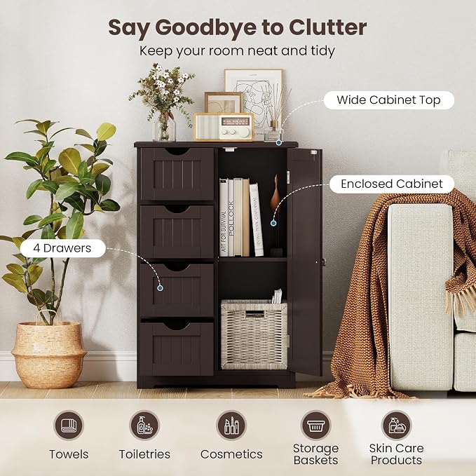 Giantex Bathroom Storage Cabinet - Image 4