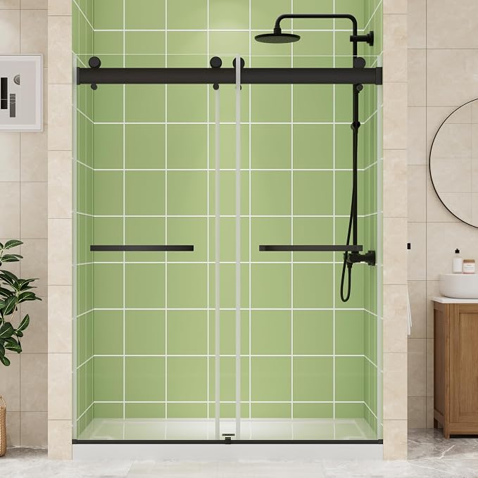 DELAVIN 50-54" W x 72" H Double Sliding Shower Door, Frameless Shower Door - Image 2