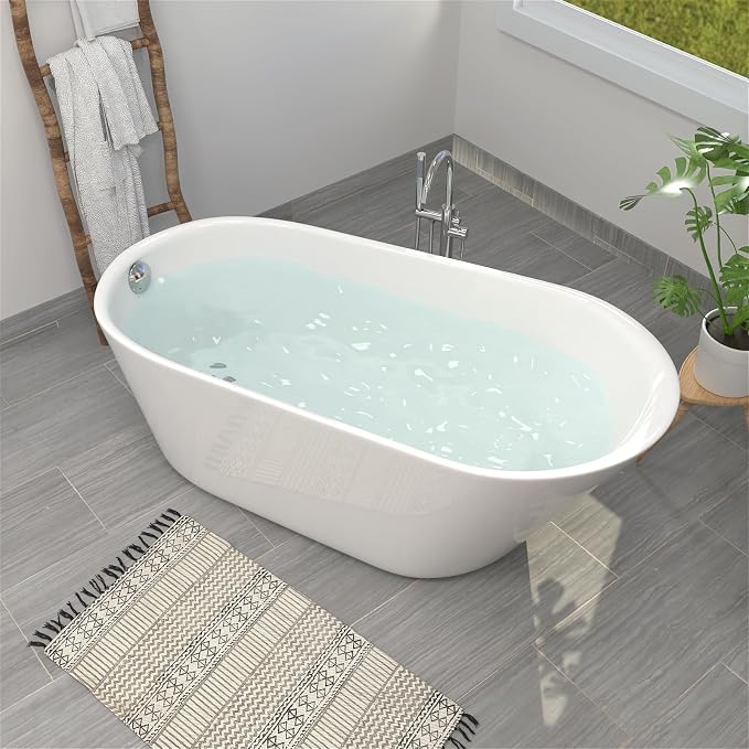 65" Acrylic Freestanding Bathtub, Single Slipper Free Standing Tub, Soaking Tub - Image 9