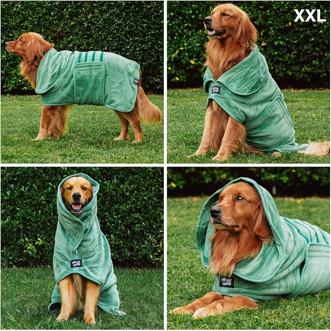 Tuff Pupper Fast Drying Dog Bath Robe | 800 GSM Plush Dog Towel - Image 3