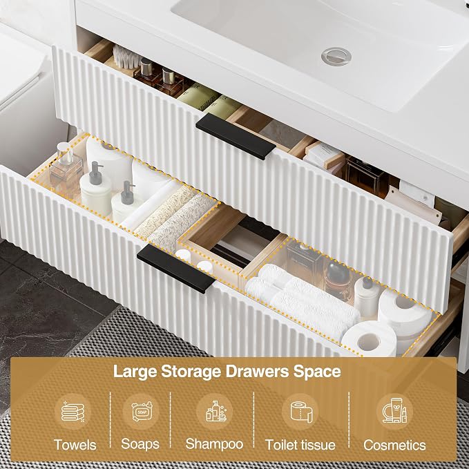 36 Inches Modern MDF Bathroom Vanity - Image 5
