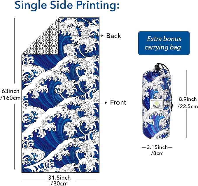 4Monster Microfiber Beach Towel Quick Dry, Super Absorbent Lightweight Travel - Image 3