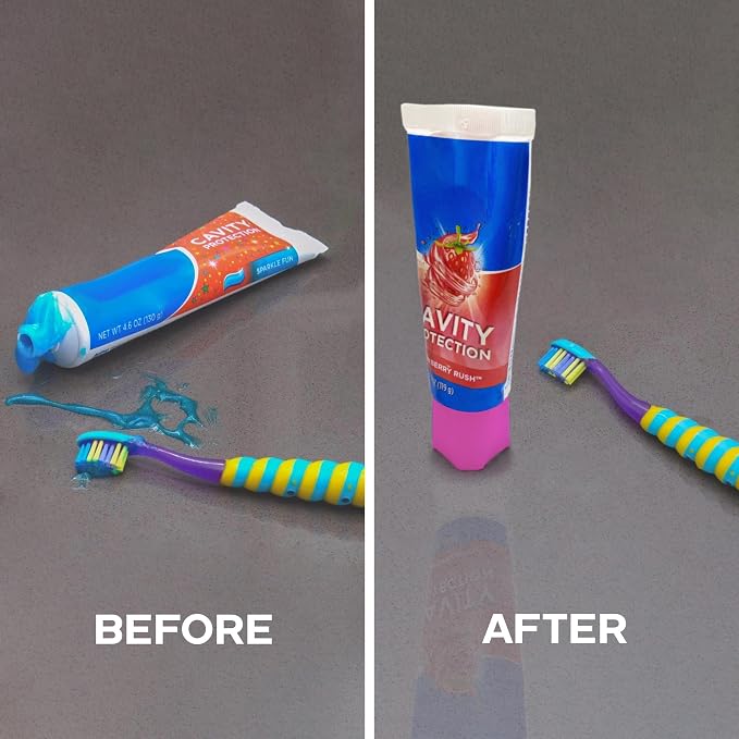 Chrome Cherry SqueezMe Self-Closing Toothpaste Caps, Silicone Lid - Image 5