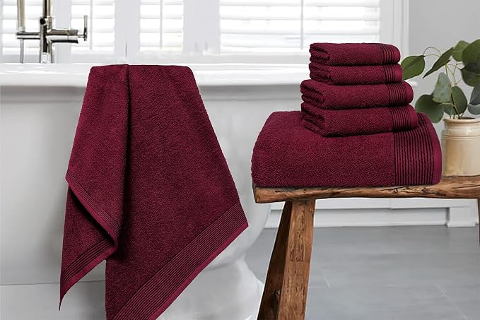 Belizzi Home 100% Cotton Ultra Soft 6 Pack Towel Set, Contains 2 Bath Towels - Image 5