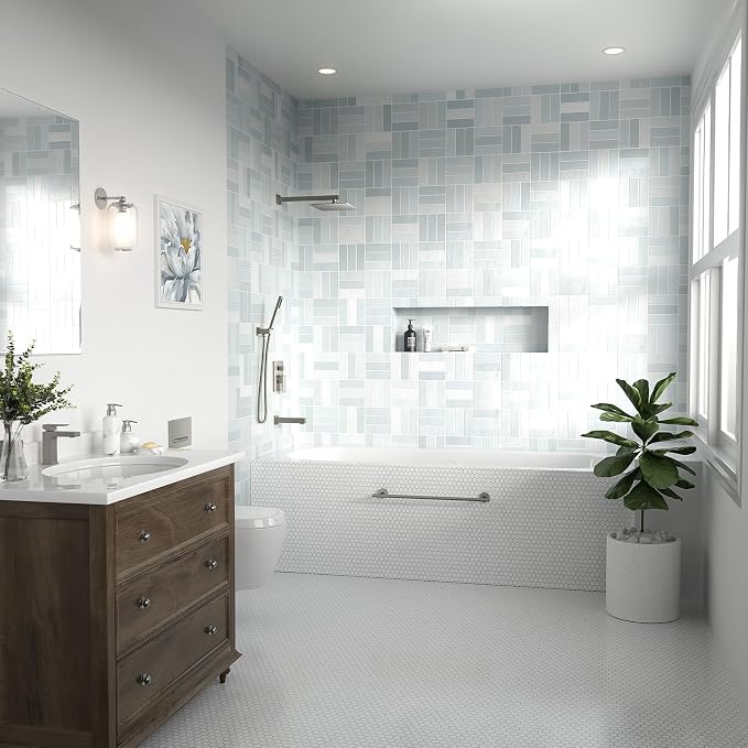 Lava Odoro Modern 3-Setting Square Shower and Tub Faucet Set - Image 3