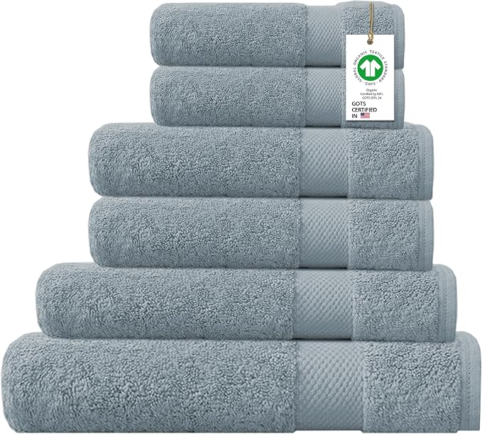 Delara 100% Organic Cotton Towels 650 GSM Plush Feather Touch Quick Dry Towel by Delara
