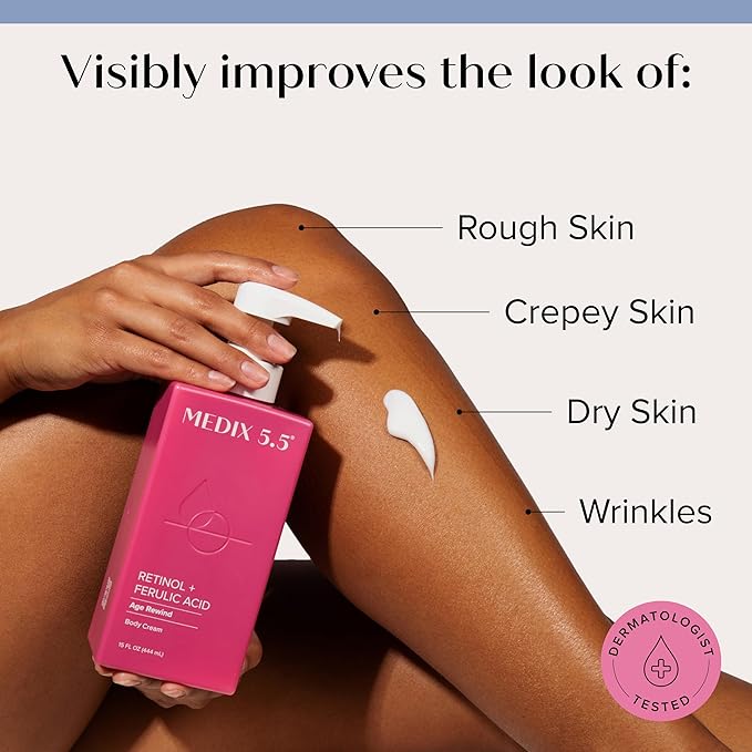 Medix 5.5 Retinol Body Lotion Firming Moisturizer | Crepey Skincare Treatment | - Image 2