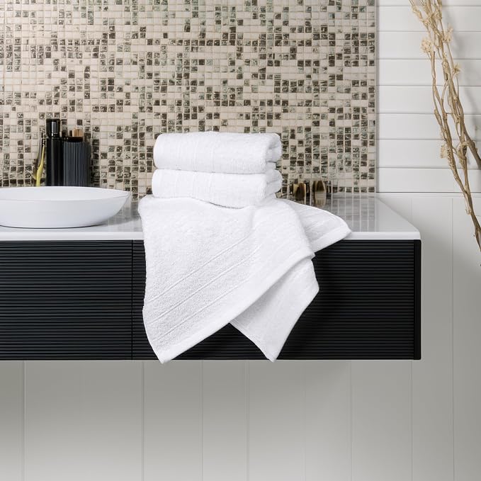 Tens Towels Pack of 6 Hand Towels, 100% Cotton, Lighter Weight, Quick to Dry - Image 2