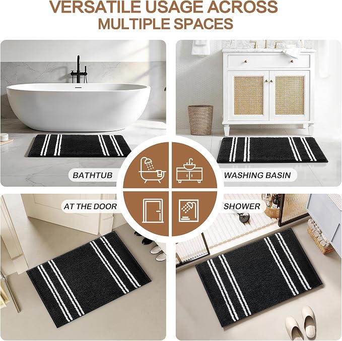 Kmson Bathroom Rugs Mat, Non-Slip Fluffy Thick Water Absorbent Microfiber Mat - Image 7