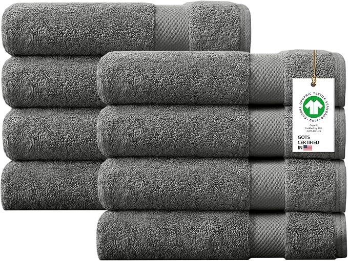 Delara 100% Organic Cotton Towels 650 GSM Plush Feather Touch Quick Dry Bath by Delara