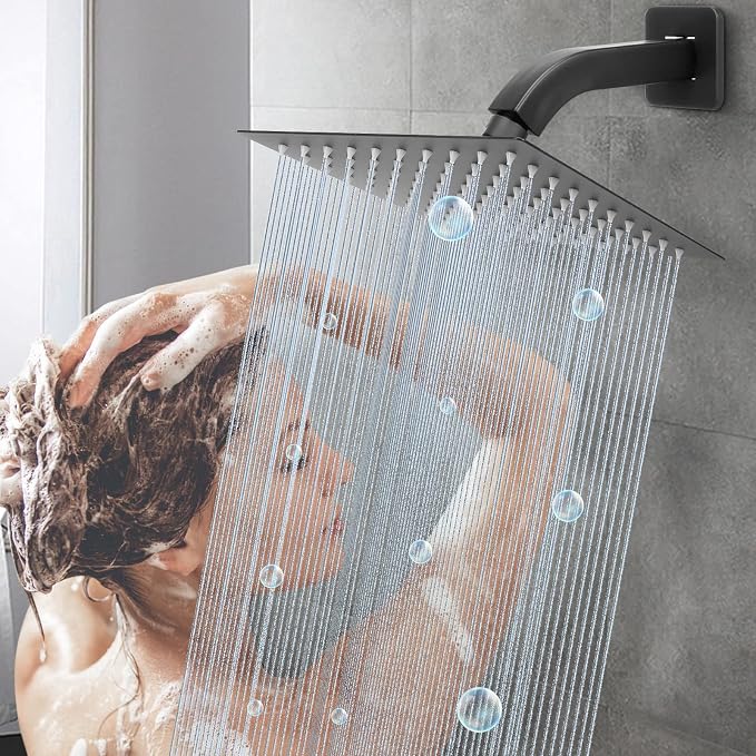 HarJue Shower Arm with Flange and Teflon Tape, Wall Mounted Square Shower Pipe - Image 6