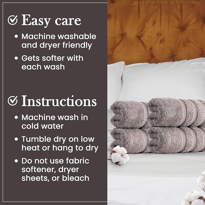 HALLEY Turkish 4 Pack Premium Hand Towels 650 GSM Highly Absorbent Super Soft - Image 6