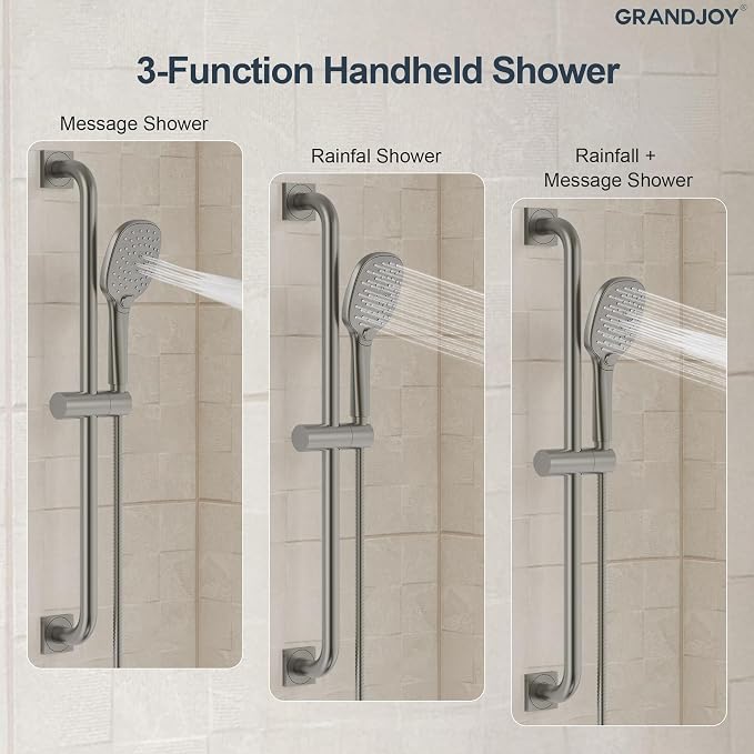 Brushed Nickel 10 Inch Rainfall Shower System - Image 5