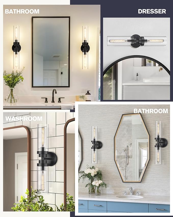 Emak 2 Light Black Vanity Lights - Image 5