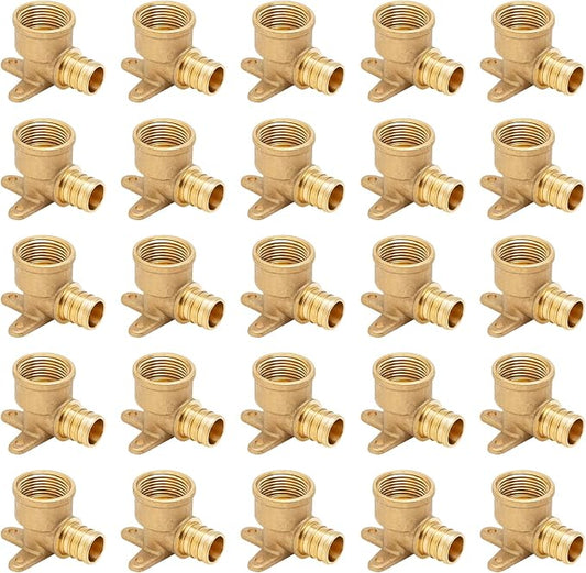 SUNGATOR 25-Pack 3/4" Pex Drop Ear Elbow, No Lead Brass, 3/4 Inch Pex Fittings by SUNGATOR