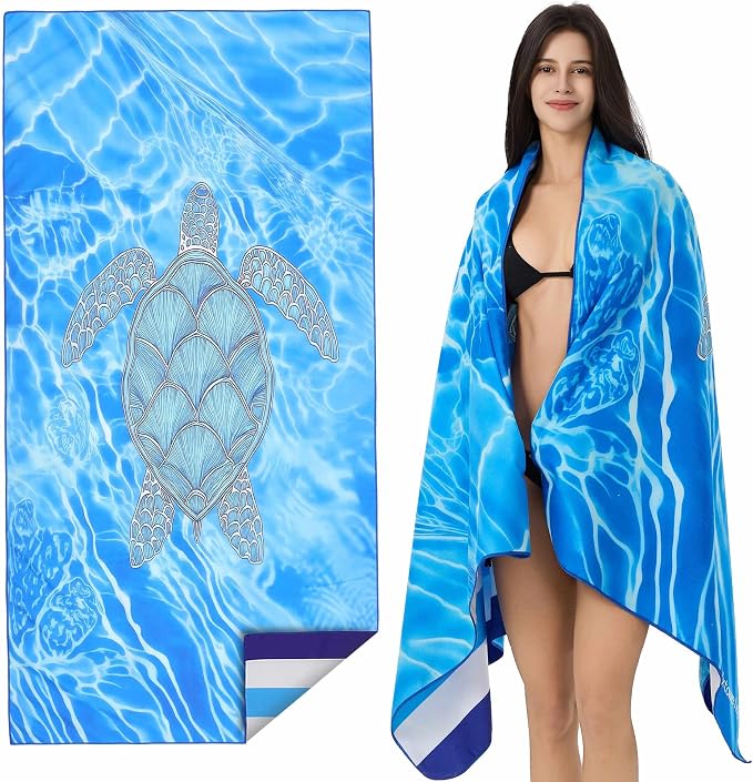 Microfiber Extra Large, Oversized Cute Turtle/Shark Beach Towels by Unknown