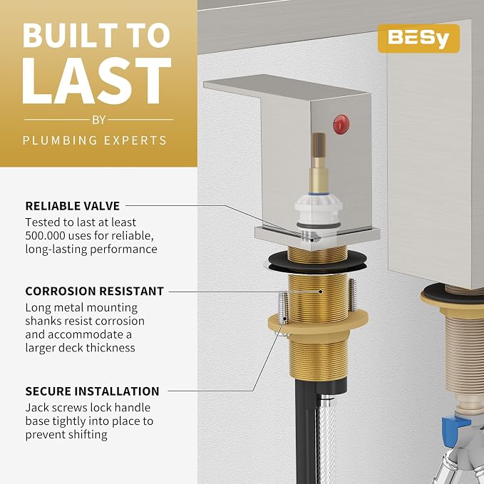 BESy Waterfall Roman Tub Faucets, Deck Mount Bathtub Faucets Set, Garden 3 - Image 5