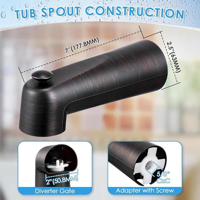 Enhon 7 Inch Slip on Tub Spout - Image 2