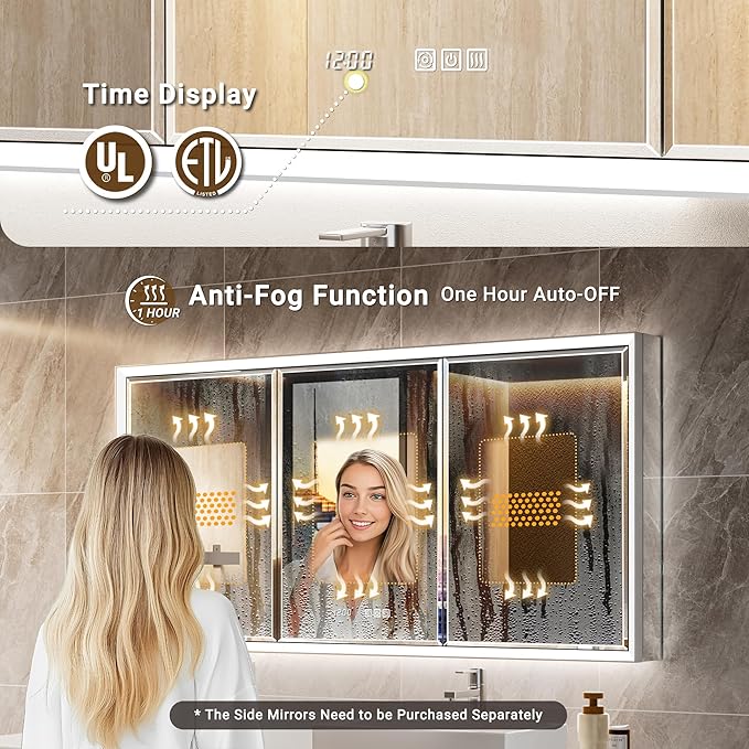 60x30 Beveled Lighted Medicine Cabinet - Image 4