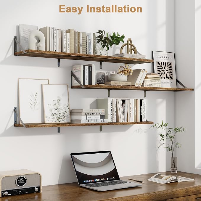 Fun Memories Extra Long Floating Wall Shelves, 48 x 8 Inches - Image 3
