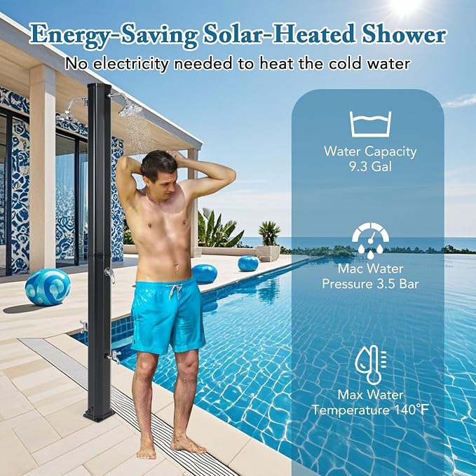 Giantex 9.3 Gallon Outdoor Shower, Solar Shower - Image 3