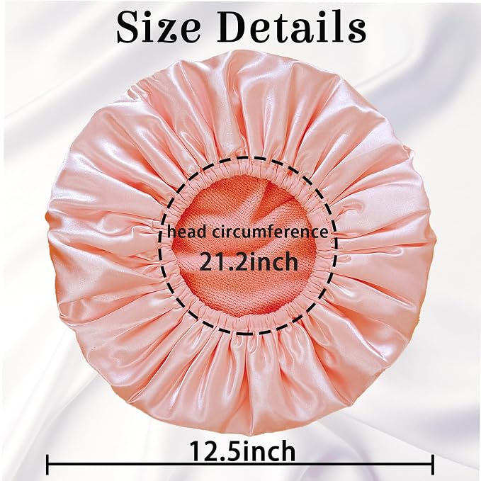 Shower Cap Reusable Waterproof, Terry Lined Shower Caps - Image 5