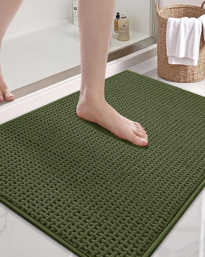 Color&Geometry Rubber Backed Waffle Bath Mat Non Slip Machine Washable Bathroom by COLORG