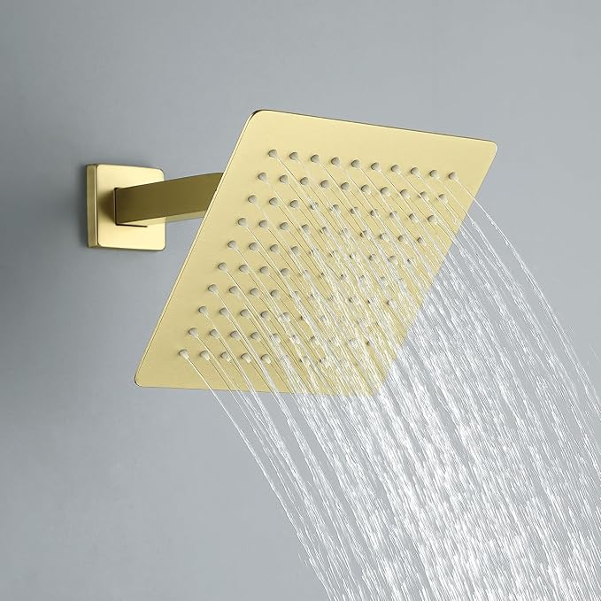 JOYWELL Shower Faucet Brushed Gold Shower System 8 Inches Rain Shower and - Image 3