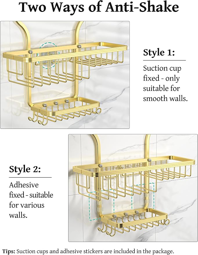 YASONIC Never Rust Shower Caddy Hanging Organizer - Image 6