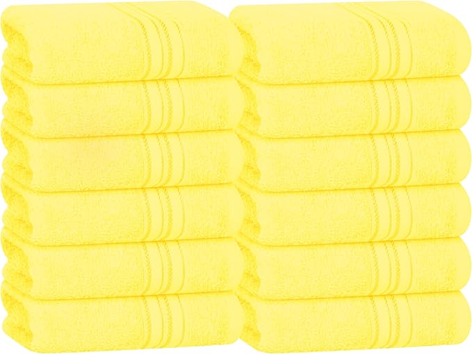 BOUTIQUO Ultra Soft Cotton Washcloths, Contains 12 Piece Face Cloths 12x12 inch by BOUTIQUO